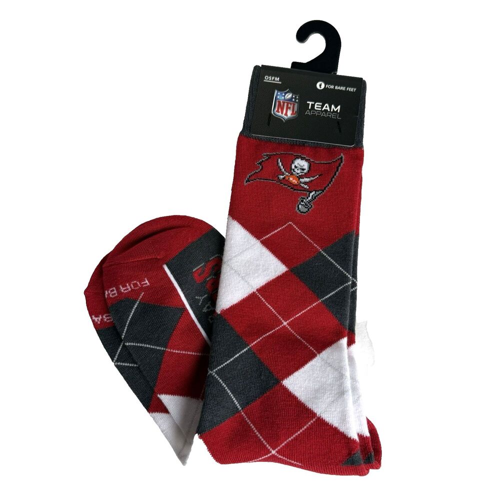 Tampa Bay Buccaneers Argyle Adult Crew Dress Socks OSFM Sz 5-12 Football NWT